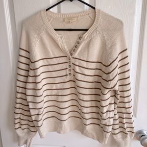Sézane Léontine sweater in ecru/tan stripe